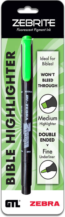 Zebrite Double Ended Highlighter - Green