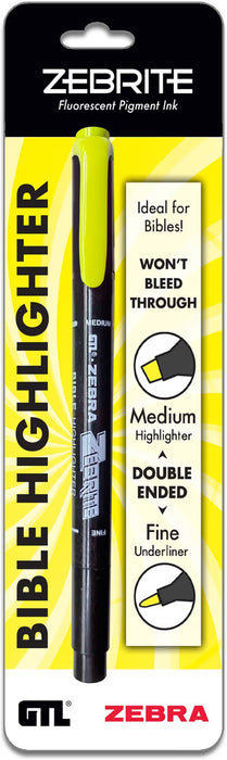 Zebrite Double Ended Highlighter - Yellow