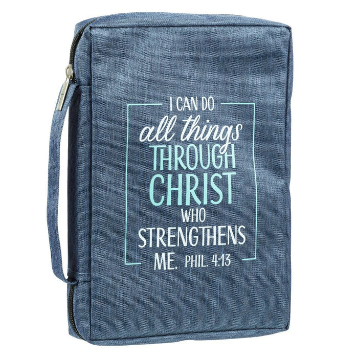 Bible Cover Value Blue Through Christ Phil. 4:13