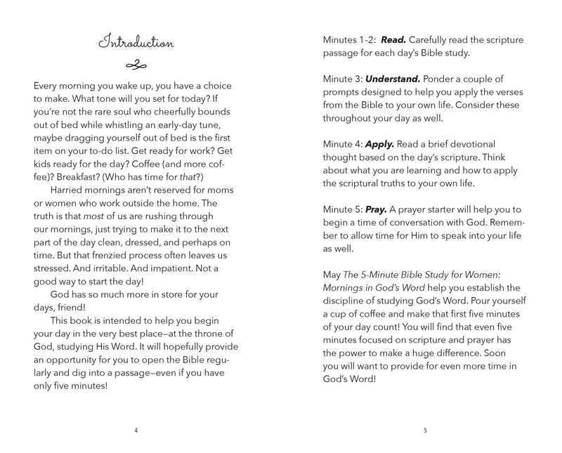 The 5-Minute Bible Study for Women: Mornings in God's Word