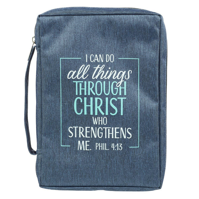 Bible Cover Value Blue Through Christ Phil. 4:13