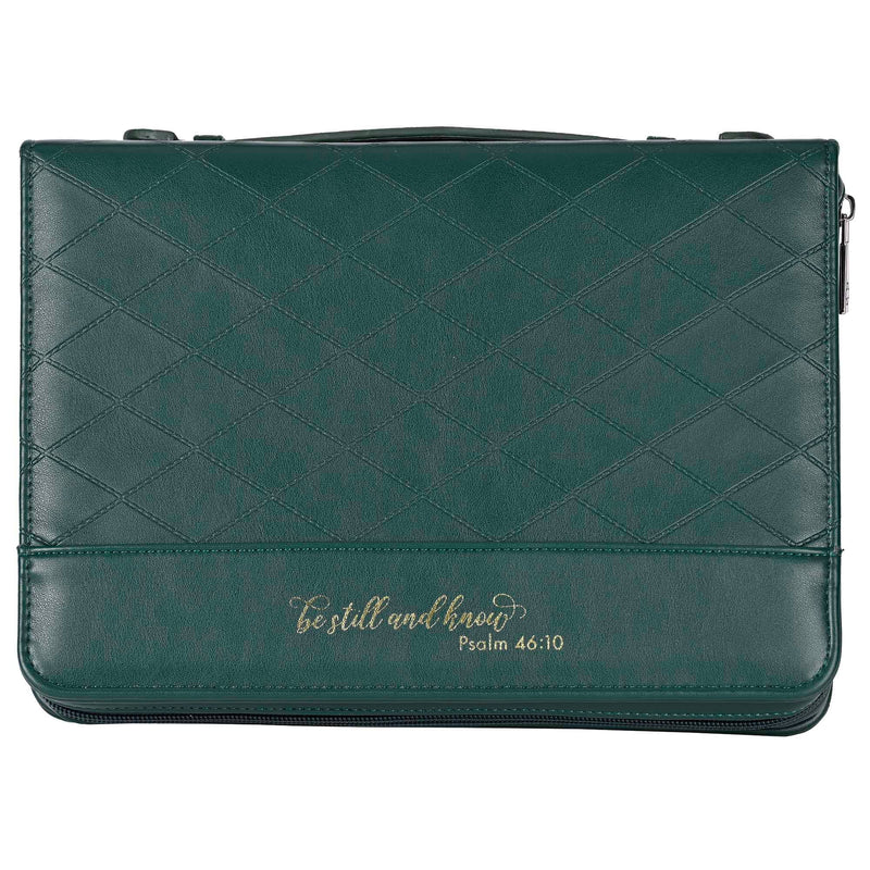 Quilted Be Still Green XL Bible Cover