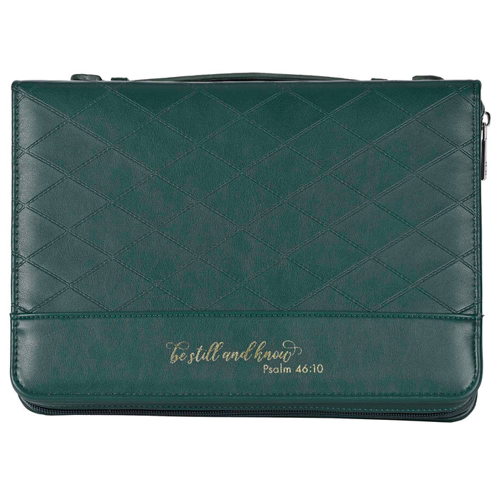 Quilted Be Still Green XL Bible Cover