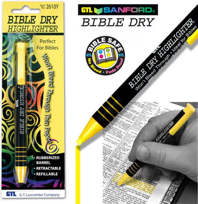 Bible Dry Highlighter - Yellow