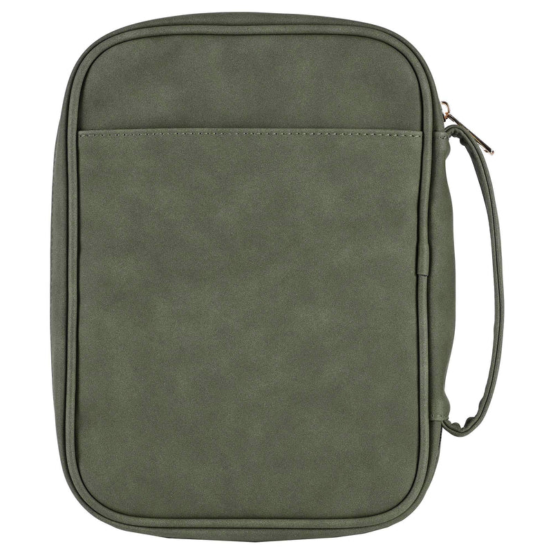 Embroidered Cross Green XL Bible Cover
