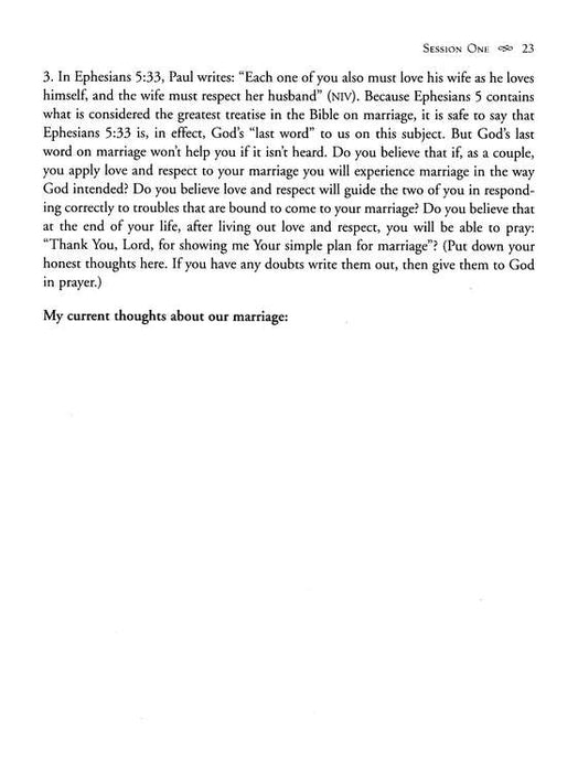 Love and Respect Workbook
