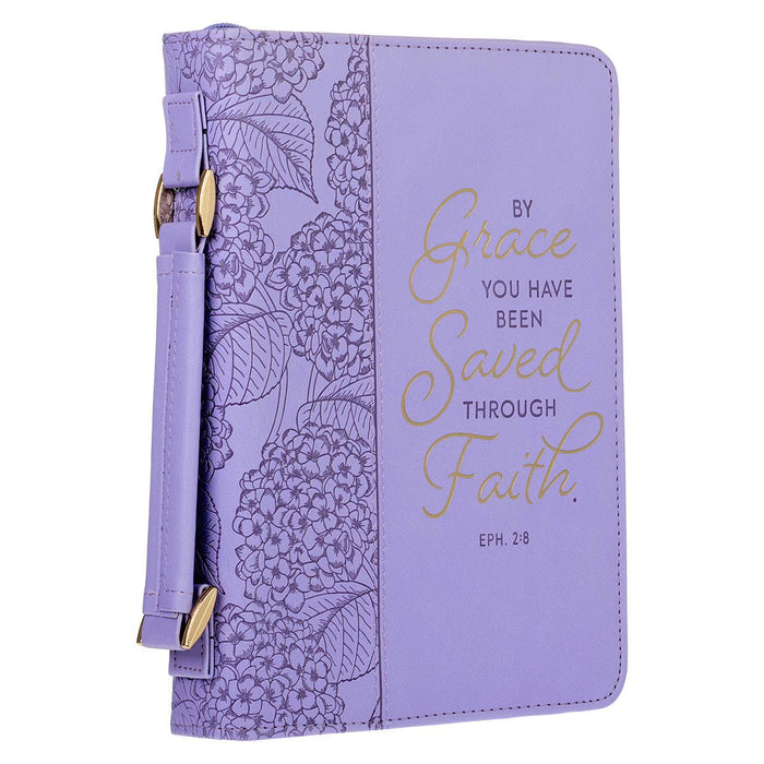Bible Cover Fashion Lilac By Grace You've Been Saved Eph 2:8