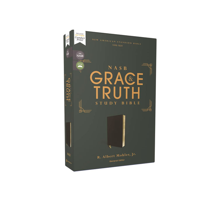NASB: The Grace and truth Study Bible; Bonded Leather, Black, Red Letter, 1995 Text, Comfort Print