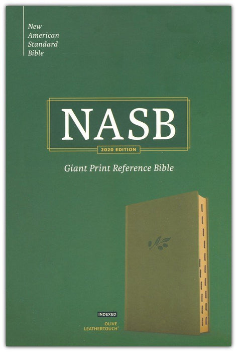 NASB Giant Print Reference Bible--soft leather-look, olive (indexed)