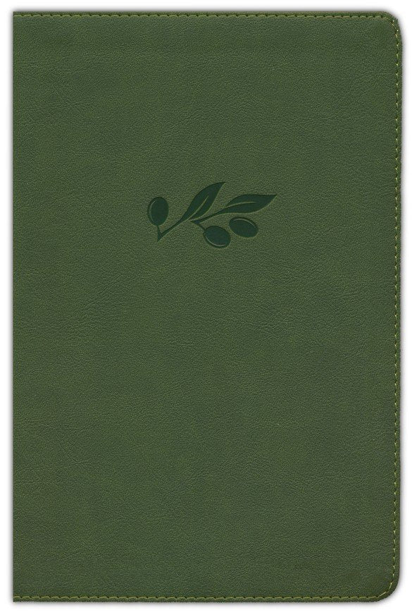 NASB Giant Print Reference Bible--soft leather-look, olive (indexed)