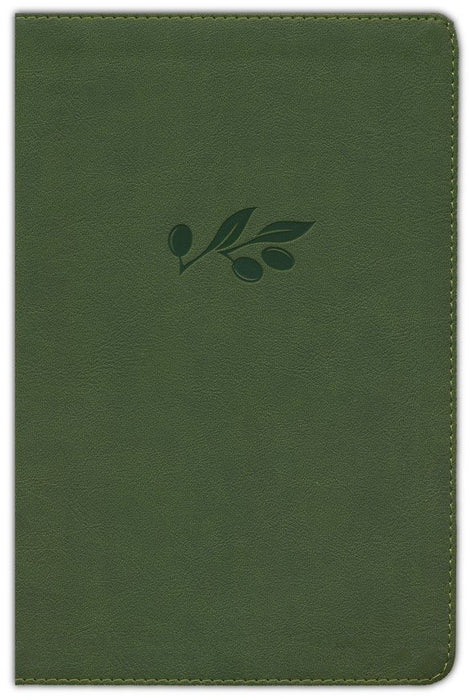NASB Giant Print Reference Bible--soft leather-look, olive (indexed)