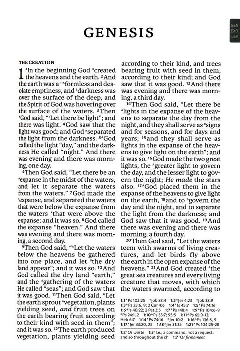 NASB Giant Print Reference Bible--soft leather-look, olive (indexed)