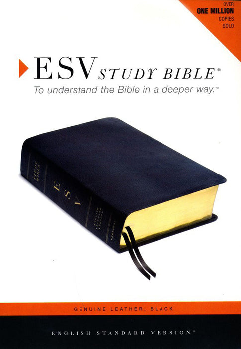 ESV Study Bible, Black Genuine Leather with Thumb Index
