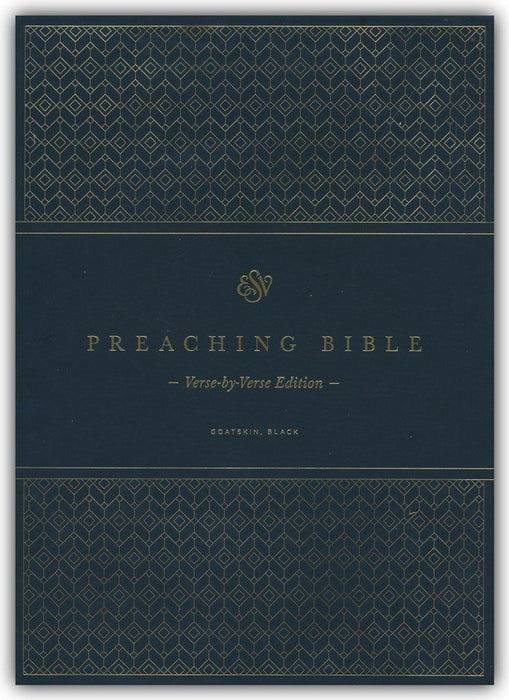 ESV Preaching Bible, Verse-by-Verse Edition--goatskin leather, black