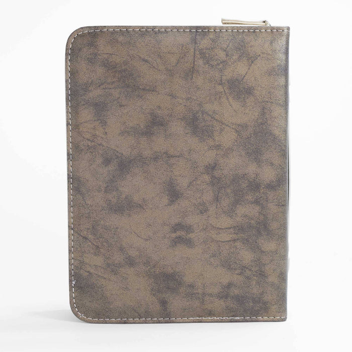 Divine Details: Bible Cover Gold Flecked Brown Psalm 91: 4