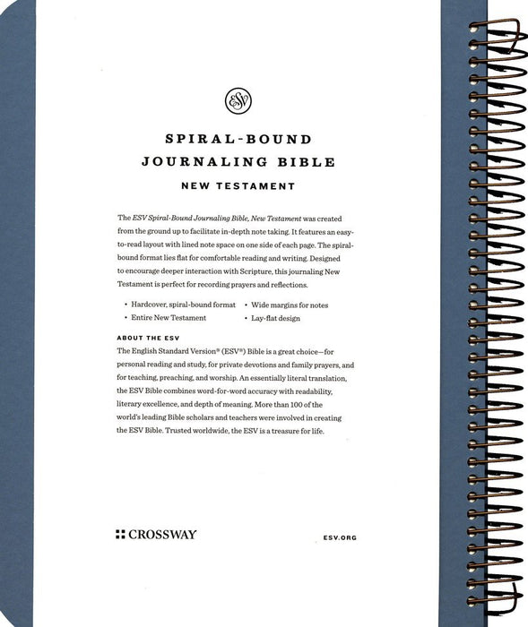 ESV Spiral-Bound Journaling New Testament, hardcover