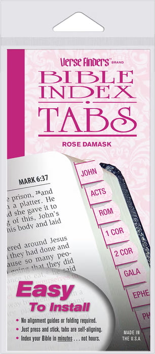 Verse Finders Bible Index Tabs (Rose Damask)