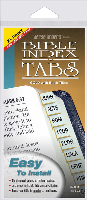 Verse Finders Bible Index Tabs (Gold XL Print)