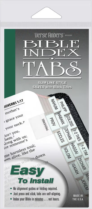 Verse Finders Bible Index Tabs (Slim Line Style - Silver)