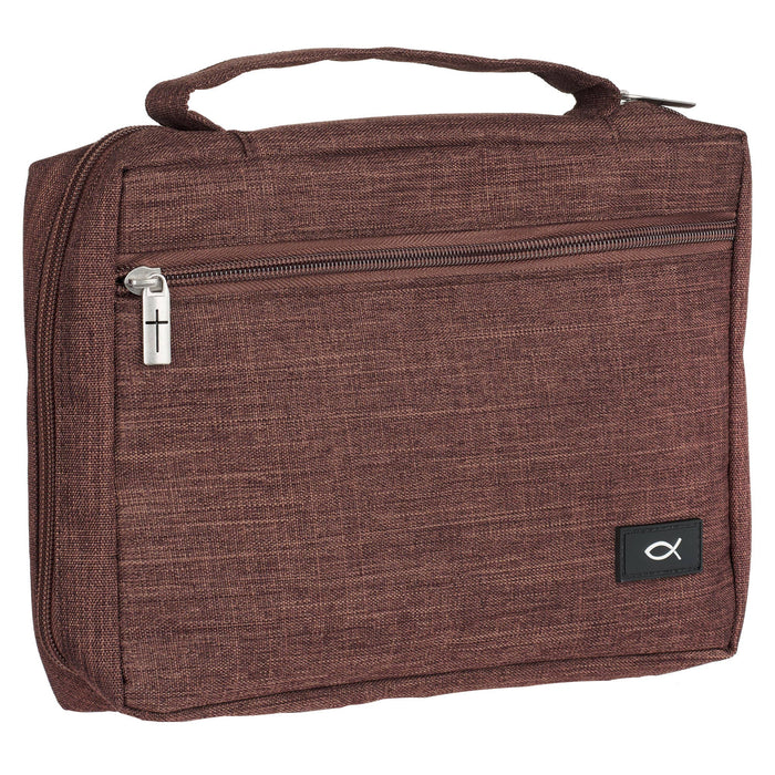 Bible Cover Value Brown Ichthus Patch