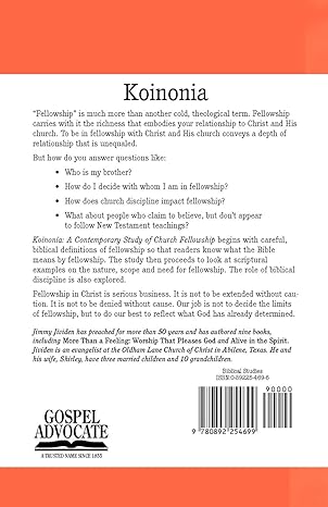 Koinonia: A Contemporary Study of Church Fellowship by Jimmy Jividen