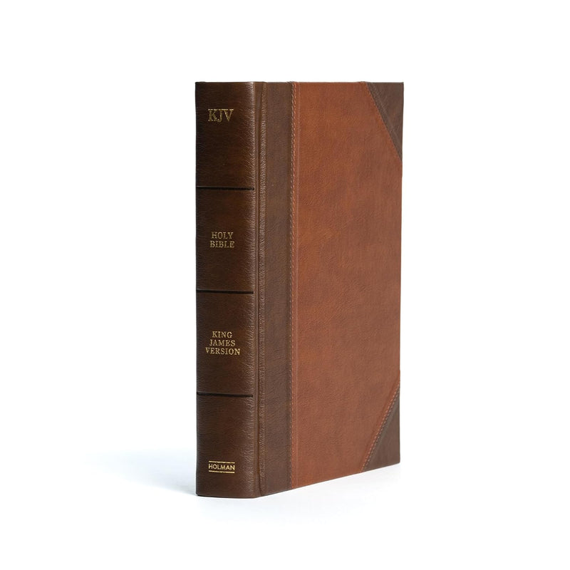 KJV Notetaking Bible, Large Print Edition, Black/Brown LeatherTouch-Over-Board, Red Letter, Wide Margins, Journaling Space, Single-Column, Reading Plan, Easy-to-Read Bible MCM Type