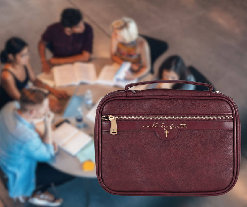 Walk By Faith Burgundy XLarge Bible Cover