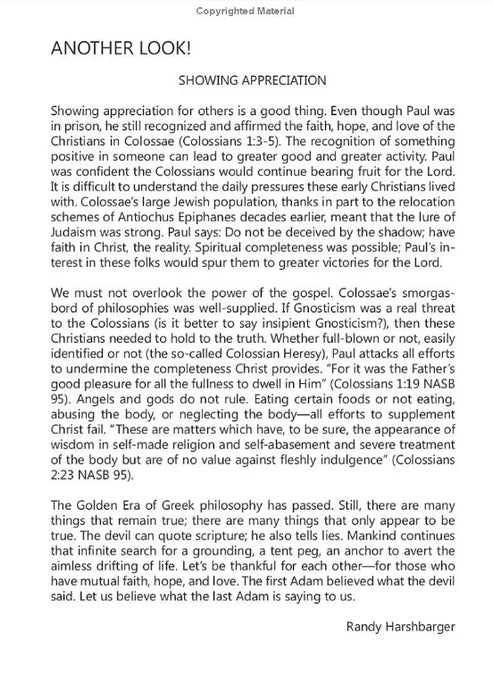 Twenty Days in Colossians: Set Your Mind on Things Above