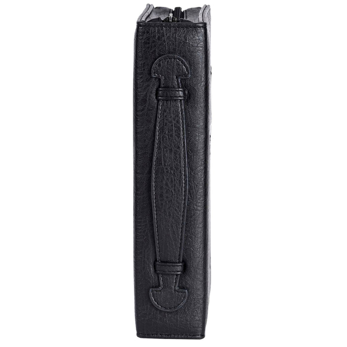 Vintage Cross - Black Large Bible Cover