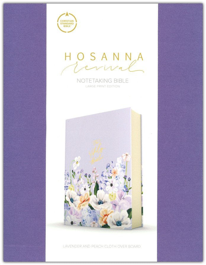 CSB Notetaking Bible, Large Print Hosanna Revival Edition, Lavender/Peach Cloth Over Board: The Holy Bible
