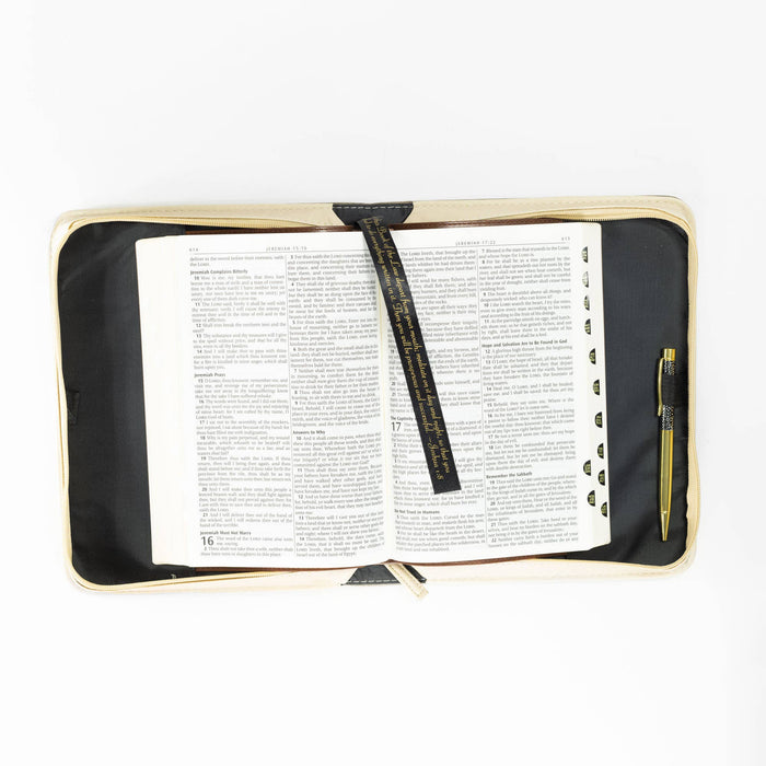 Divine Details: Bible Cover Gold Flecked Brown Psalm 91: 4