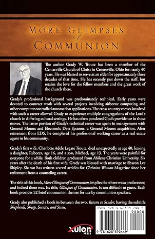MORE Glimpses of Communion: Presiding Over Communion for the Lord's Church. A Reference Handbook for Communion Speakers