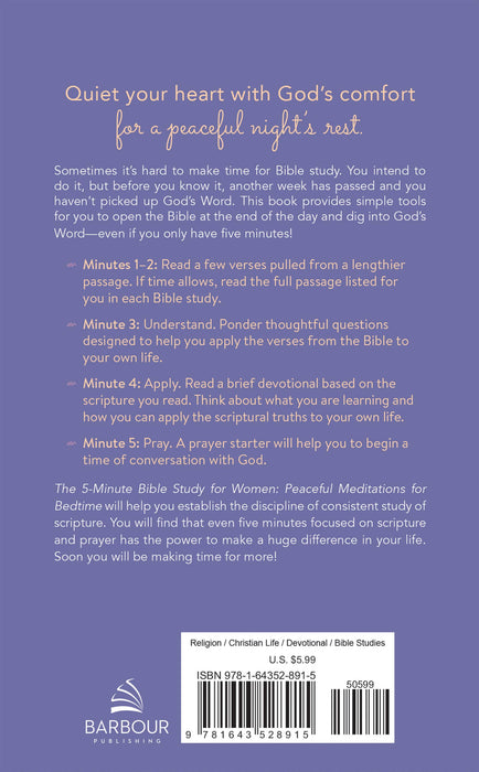 5-Minute Bible Study-Women: Peaceful Meditations for Bedtime