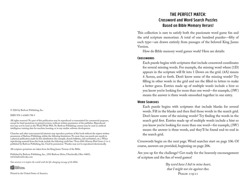 Bible Memory Word Games 2-in-1