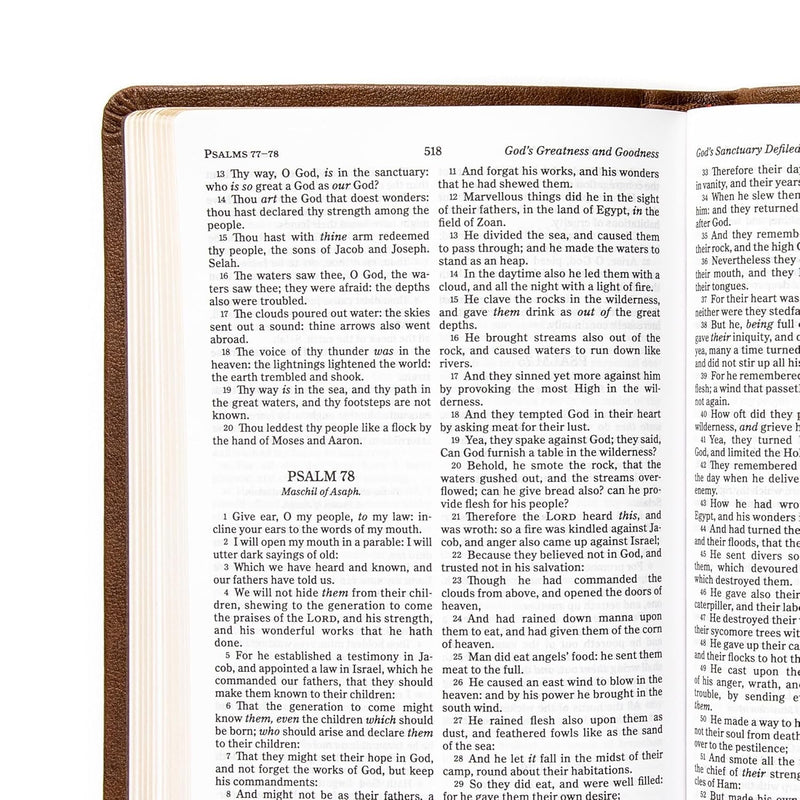 KJV Personal Size Bible, Brown LeatherTouch Imitation Leather