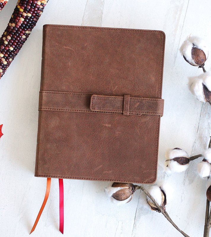 CSB Legacy Notetaking Bible, Tan Genuine Leather with Strap