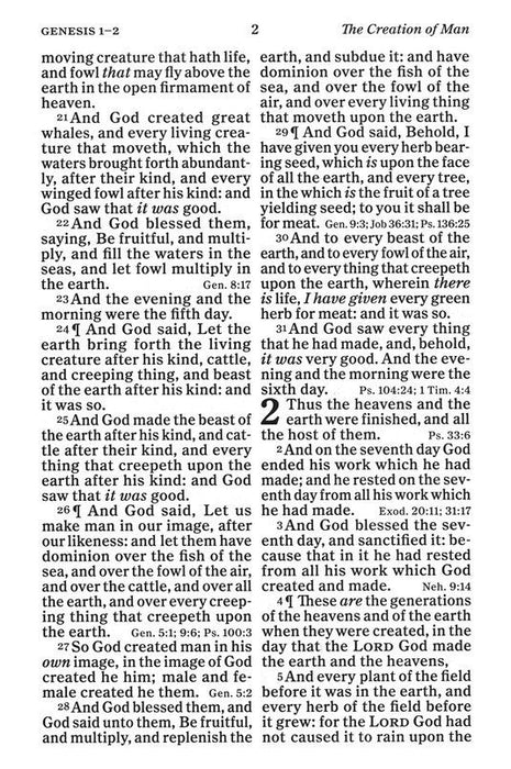 KJV Giant-Print Reference Bible--genuine leather, black (indexed)