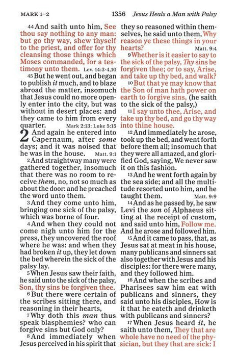 KJV Giant-Print Reference Bible--genuine leather, black (indexed)