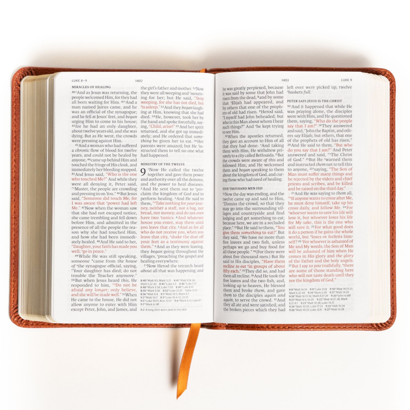 NASB Large Print Compact Reference Bible, Burnt Sienna Leathertouch