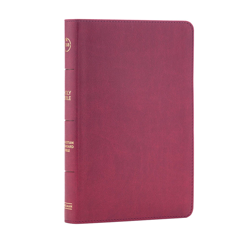 CSB Thinline Reference Bible, Cranberry LeatherTouch