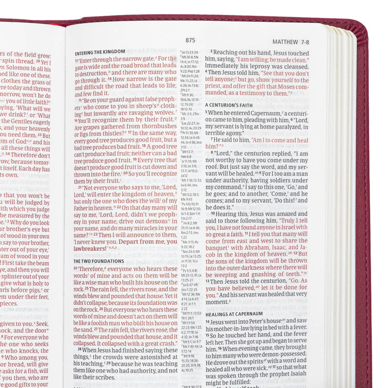 CSB Thinline Reference Bible, Cranberry LeatherTouch