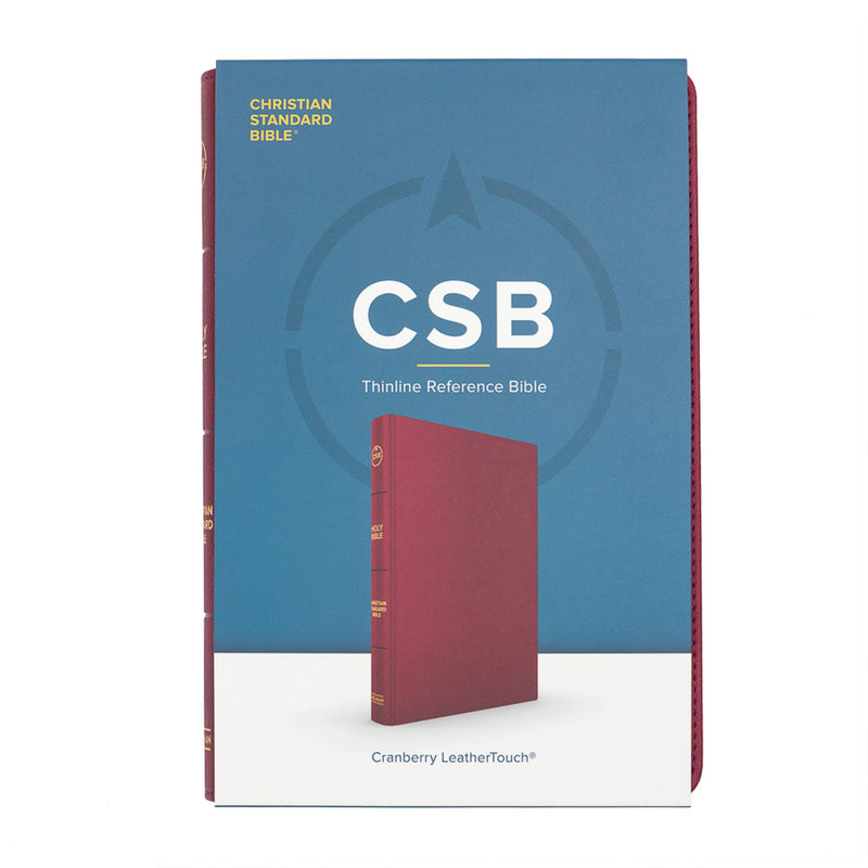 CSB Thinline Reference Bible, Cranberry LeatherTouch
