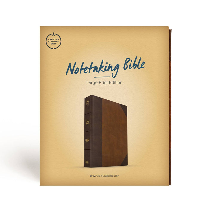 CSB Notetaking Bible, Large Print Edition, Brown/Tan LeatherTouch Over Board