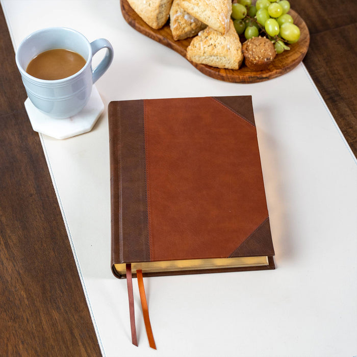 CSB Notetaking Bible, Large Print Edition, Brown/Tan LeatherTouch Over Board