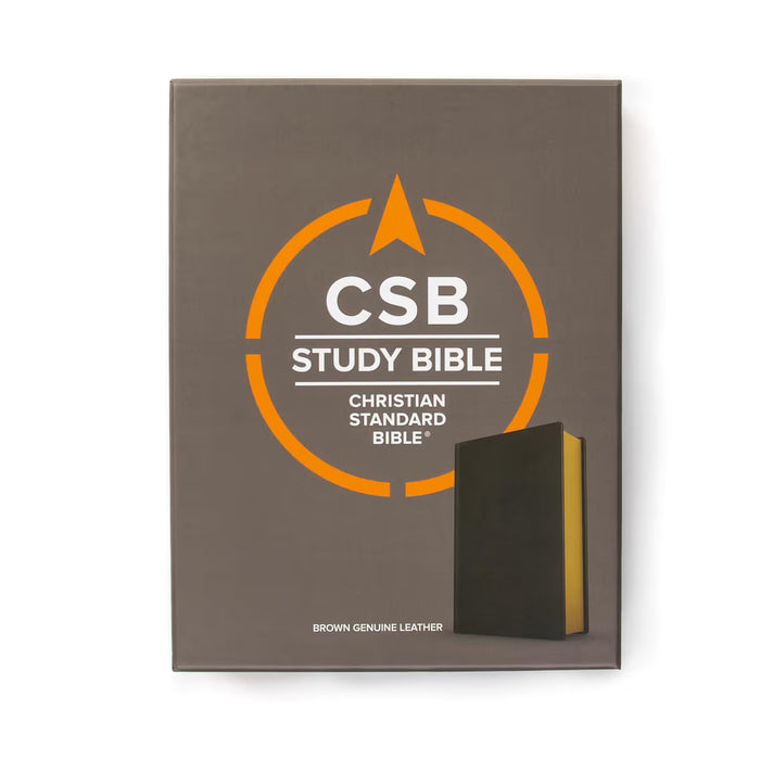 CSB Study Bible, Brown Genuine Leather, Indexed