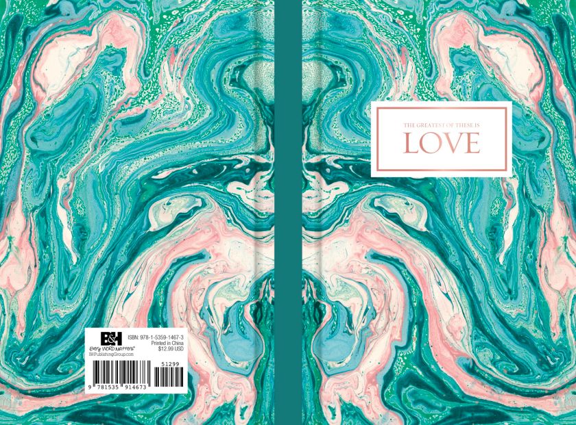 Love - Pink & Teal Marble Journal
