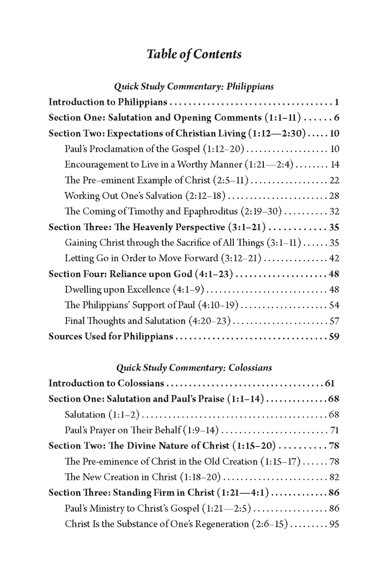 Philippians / Colossians QuickStudy Commentary by Chad Sychtysz