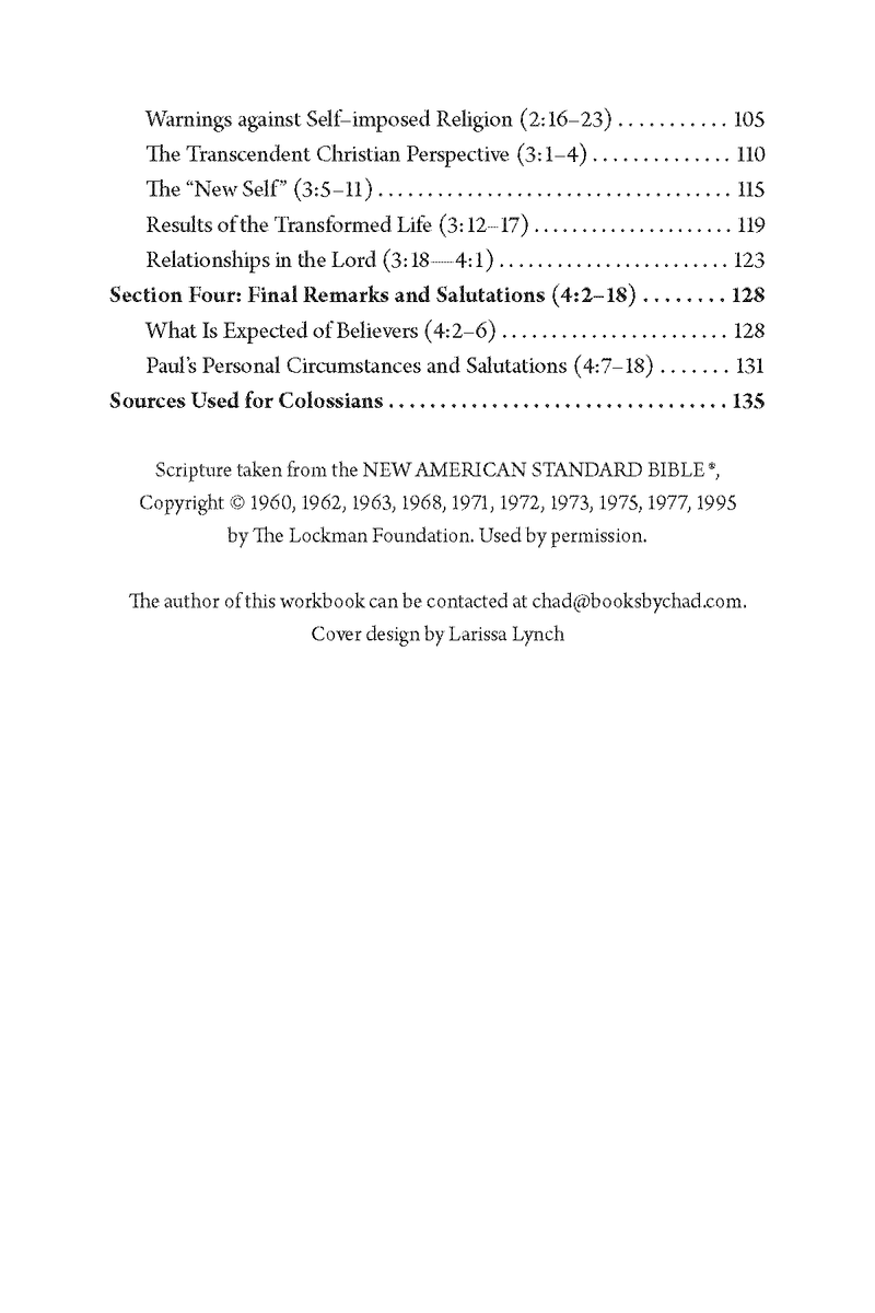 Philippians / Colossians QuickStudy Commentary by Chad Sychtysz