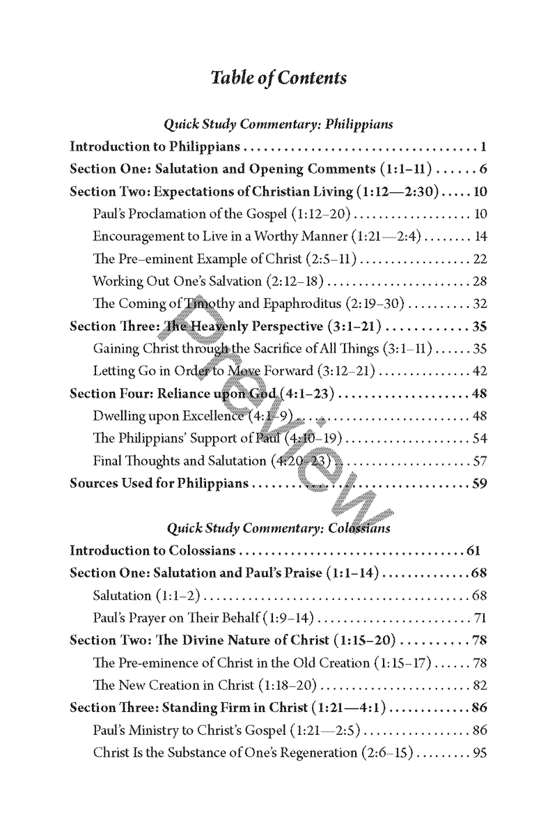 Philippians / Colossians QuickStudy Commentary by Chad Sychtysz
