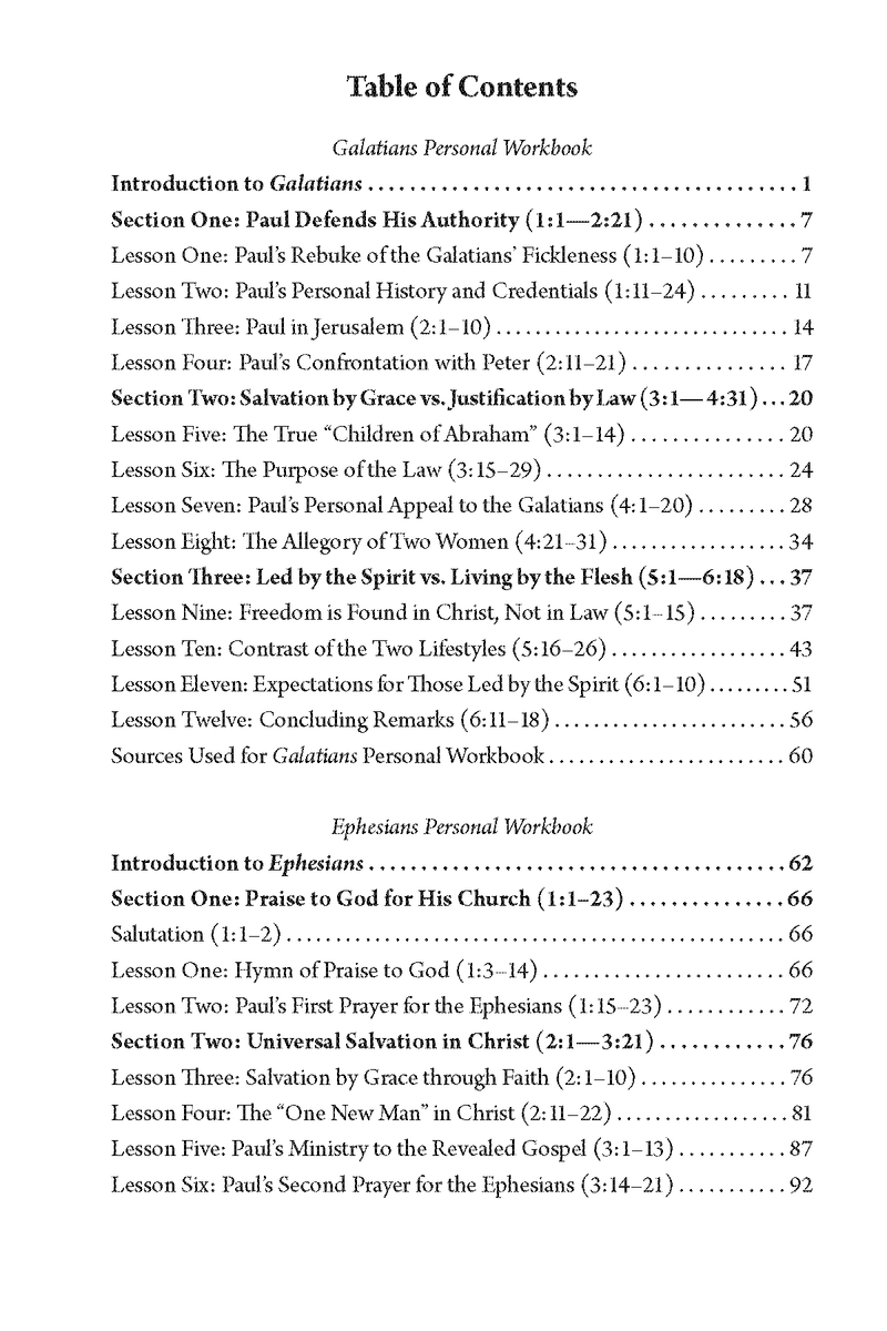 Galatians & Ephesians Personal Workbook